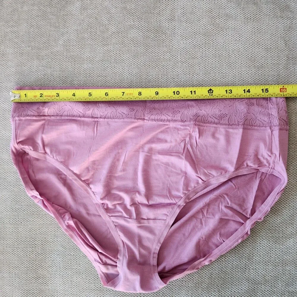 Breezies‎ 1X Modern Micro Hi Cut Brief Underwear 3 Pack Black Pink Beige Multi
